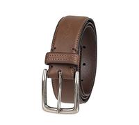 Columbia Men's Casual Leather Belt -Trinity Style for Jeans Khakis Dress Leather Strap Silver Prong Buckle Belt