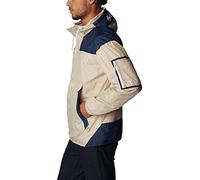 Columbia Men's Challenger Windbreaker, Lightweight Windbreaker Jacket, Ancient Fossil/Collegiate Navy, Size S