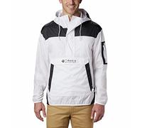 Columbia Men's Challenger Windbreaker, Lightweight Windbreaker Jacket, White/Black, Size S
