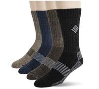 Columbia Men's Columbia Men's 4 Pack Moisture Control Ribbed Crew Casual Sock, Black Brown Assorted, 10-13 Shoe Size 6-12 US Men s UK