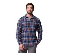 Columbia Mens Cornell Woods Flannel Long Sleeve Shirt, Collegiate Navy Backland Tartan, Large