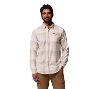 Columbia Mens Cornell Woods Flannel Long Sleeve Shirt, Dark Stone Multi Buffalo Check, Medium