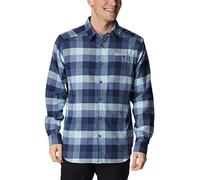 Columbia Men's Cornell Woods Flannel Long Sleeve Shirt Hiking, Dark Mountain Buffalo Check, S