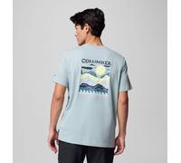 Columbia Mens Explorers Canyon Back T-Shirt - Colour: 461 Crushed Blue/ Peaks and Waves - Size: Small
