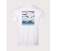 Columbia Mens Explorers Canyon Back T-Shirt - Colour: 106 White/ Peaks and Waves - Size: Small