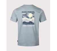 Columbia Mens Explorers Canyon Back T-Shirt - Colour: 461 Crushed Blue/ Peaks and Waves - Size: Small