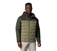 Columbia Men's Grand Trek III Down Hooded Jacket, Stone Green/Greenscape, Large, Stone Green/Greenscape, Large