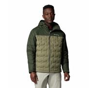 Columbia Men's Grand Trek III Down Hooded Jacket, Stone Green/Greenscape, Medium, Stone Green/Greenscape, Medium