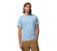 Columbia Men's Hike Crew, Short Sleeve T-Shirt, Ripple Blue Heather, Large