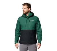 Columbia Men's Hikebound 2 Jacket, Waterproof Rain Jacket, Rain Forest/Black, Large