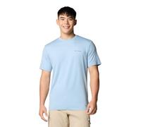 Columbia Mens Kwick Hike Back Graphic Short Sleeve Tee, Ripple Blue Heather/Linear View Multi, XXL