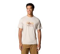Columbia Men's Kwick Hike Graphic Short Sleeve Tee, Dark Stone Heather/Peak Direction, Medium
