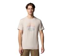 Columbia Mens Kwick Hike Graphic Short Sleeve Tee, Dark Stone Heather/Peaked Lifestyle, Medium