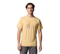 Columbia Mens Kwick Hike Graphic Short Sleeve Tee, Sand Dune Heather/Peaked Lifestyle, Medium