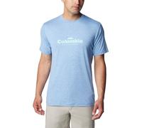 Columbia Men's Kwick Hike Graphic Short Sleeve Tee T-Shirt, Skyler Heather/Elevated High, Medium