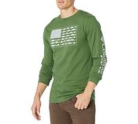 Columbia Men's Long Sleeve Tee Shirt Outdoors Fishing Camping Hiking T, Moss with Cirrus Grey, XL