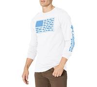 Columbia Men's Long Sleeve Tee Shirt Outdoors Fishing Camping Hiking T, White with Storm, XL