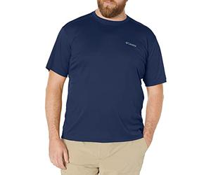 Columbia Men's Meeker Peak Short Sleeve Crew Hiking Shirt, Collegiate Navy, Large