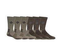 Columbia Men's Moisture Control Crew Socks, Khaki/Brown, 6-12 US, Khaki/Brown, 4.5-12 UK