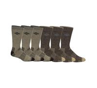 Columbia Men's Moisture Control Quarter Crew Socks 6-Pack, Khaki/Brown, 4.5-12 UK