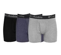 Columbia Men's Performance Cotton Stretch Boxer Brief-3 Pack, Black/Grey/Navy, XX-Large, Grey