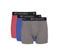 Columbia Men's Performance Cotton Stretch Boxer Briefs 3 Pack, Red/Blue/Grey, Large