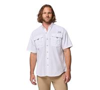 Columbia Mens PFG Bahama II Short Sleeve Fishing Shirt, White, Medium, White, Medium