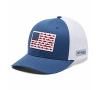 Columbia Men's PFG Fish Flag Mesh Ball Cap-High, Night Tide/White, S/M
