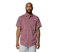 Columbia Mens PFG Harbor Peak Short Sleeve Shirt, Beet Offshore Tartan, 3X Tall