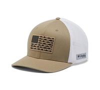 Columbia Men's PFG Mesh Ball Cap XXL, Tusk/White/Fish Flag, One Size