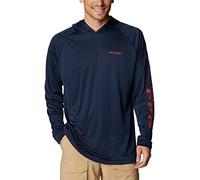 Columbia Men's PFG Terminal Tackle Hoodie, Collegiate Navy/Sunset Red Logo, 4XL Plus Tall