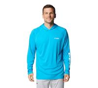 Columbia Men's PFG Terminal Tackle Hoodie, Ocean Blue/White Logo, L