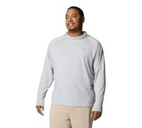Columbia Mens PFG Uncharted Long Sleeve Sun Protection Hoodie, Cool Grey Heather, 5X Tall, Cool Grey Heather, 5XL Plus Tall