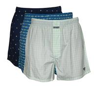 Columbia Men's PFG Woven Boxer 3 Pack Briefs, Blue/Navy/Lt. Green, XL