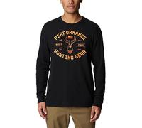 Columbia Men's PHG Built for It Waffle Long Sleeve, Black/Blaze Buck, XX-Large