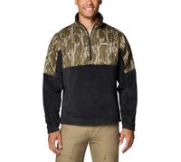 Columbia mens PHG Fleece Overlay II 1/4 Zip, Black/Mossy Oak Bottomland, L