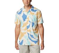 Columbia Men's Pine Canyon Short Sleeve, Chalk Floristic, Medium