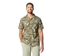 Columbia Men's Pine Canyon Short Sleeve, Short Sleeve Shirt, Stone Green Outer Bounds, XL