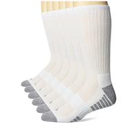 Columbia Men's Pique Weave Crew Socks, 6 Pairs, White, One Size