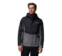 Columbia Men's Pouring Adventure 3 Jacket, Waterproof Rain Jacket, Black/City Grey, Large