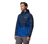 Columbia Men's Pouring Adventure 3 Jacket, Waterproof Rain Jacket, Collegiate Navy, Mountain Blue, XL