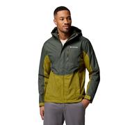 Columbia Men's Pouring Adventure 3 Jacket, Waterproof Rain Jacket, Greenscape/Mossy Green, Medium