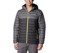 Columbia Men's Powder Lite Hooded Jacket, Hooded Puffer Jacket, Shark/City Grey, Size S