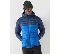 Columbia Men's Powder Lite 2 Hooded Jacket, Hooded Puffer Jacket, Mountain Blue/Collegiate Navy, XL