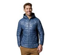 Columbia Men's Powder Pass Hybrid Hooded Jacket, Hooded Puffer Jacket, Dark Mountain/Collegiate Navy, M