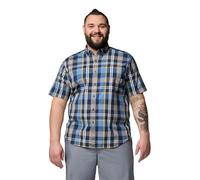 Columbia Men's Rapid Rivers II Short Sleeve Hiking Shirt Opaque, Collegiate Blu Navy Multi Tartan, 3X
