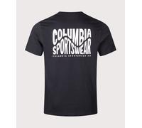 Columbia Mens Regular Fit CSC Outdoor Back Graphic T-Shirt - Colour: 014 Black/Wavy Branded Peaks - Size: Medium