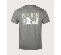 Columbia Mens Regular Fit CSC Outdoor Back Graphic T-Shirt - Colour: 342 Sedona Sage/Wavy Branded Peaks - Size: Medium