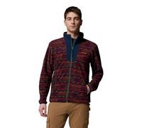 Columbia Men's Sequoia Grove Printed Full Zip, Full Zip Fleece Jacket, Rich Wine Horizons, S