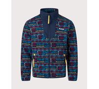 Columbia Men's Sequoia Grove Printed Full Zip, Full Zip Fleece Jacket, Collegiate Navy Horizons, Large